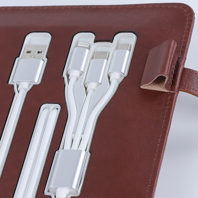 Porte carnet de notes multifonction avec charge avec et sans fil et clé USB de 16 Gb intégrée et affichage Led