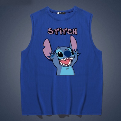T-shirt sans manches avec gilet col rond et épaules larges