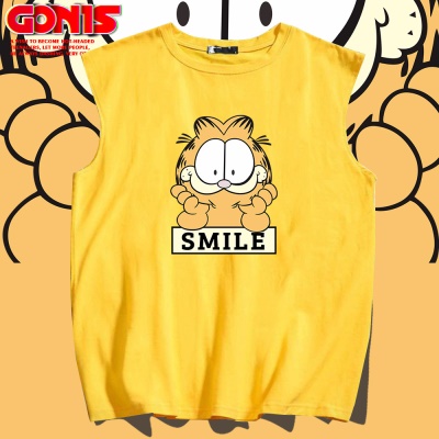 T-shirt Garfield sans manches avec gilet de sport en coton
