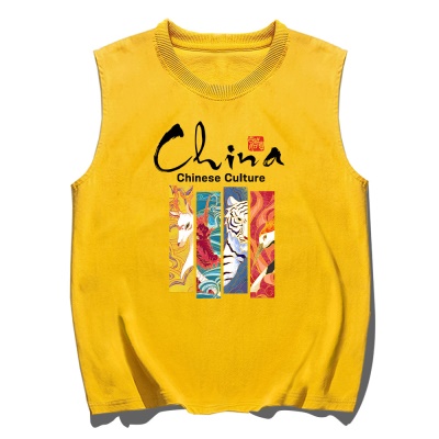 T-shirt sans manches en coton avec col rond ample