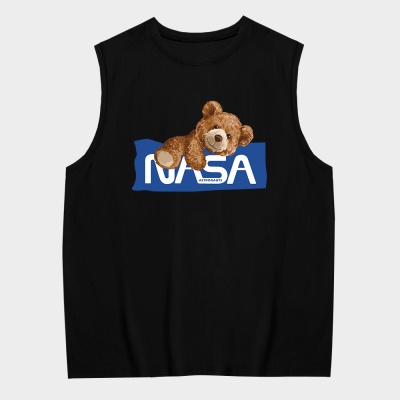 OCREA maillot de basket-ball nasa uni ourson gilet à épaules larges en coton