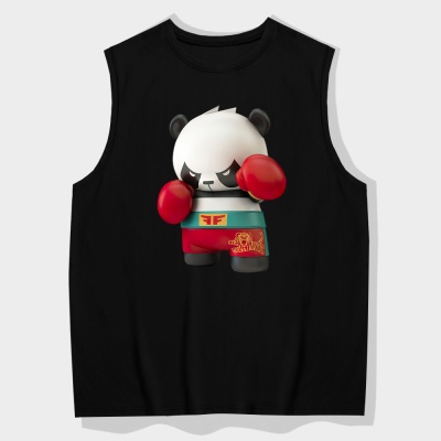 OCREA maillot de basket-ball boxe cartoon panda gilet en coton lâche