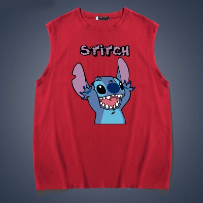 T-shirt sans manches avec gilet col rond et épaules larges