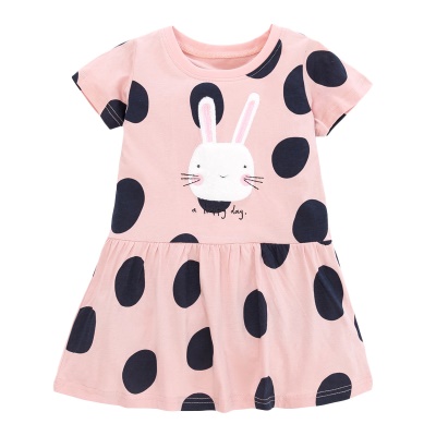Robe de fille tricotée à rayures de couleur