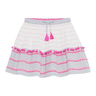 Robe de fille tricotée à rayures de couleur