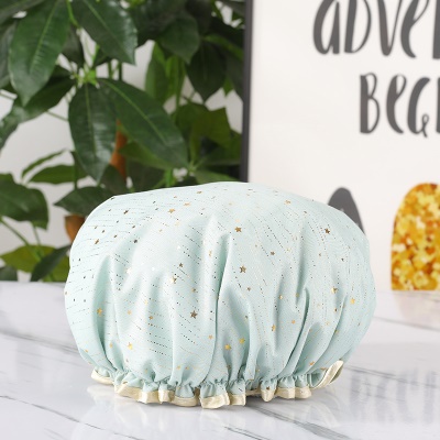 Bonnet de bain imprimé en polyester et coton doré