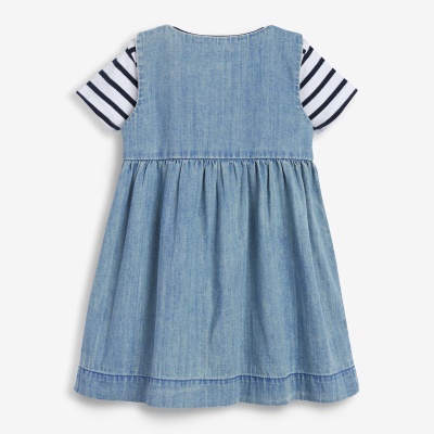 Robe sans manches pour enfant en coton avec motif brodé