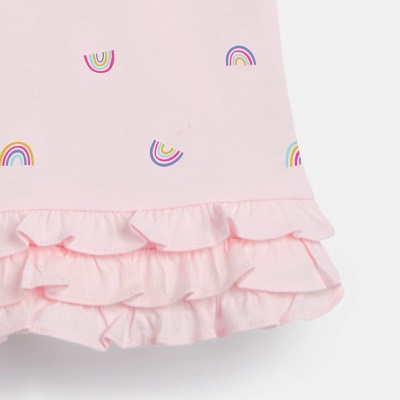 Robe manches courtes dessin animé tricot arc-en-ciel