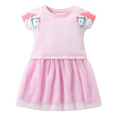 Robes pour filles Robes en coton à manches courtes pour enfants