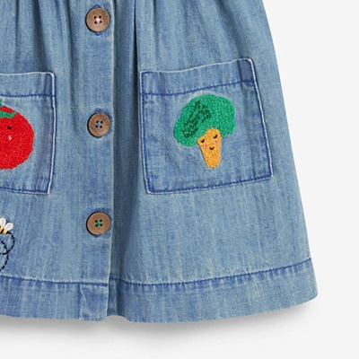 Robe sans manches pour enfant en coton avec motif brodé