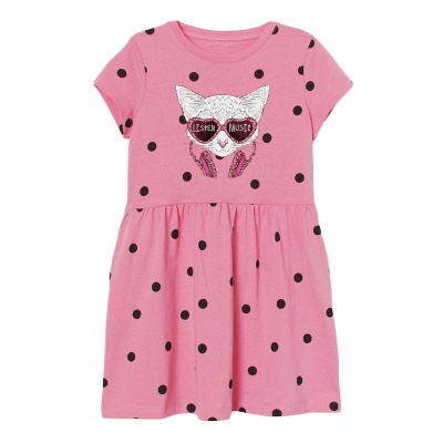 Robe de fille tricotée à rayures de couleur