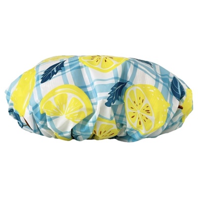 Bonnet de bain à carreaux citron
