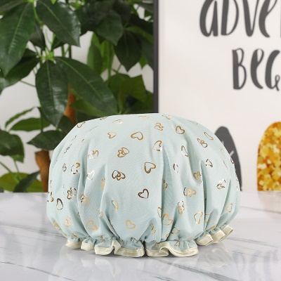 Bonnet de bain imprimé en polyester et coton doré
