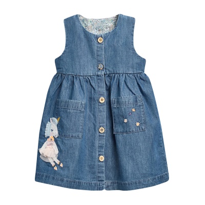 Robes pour filles jupes en jean à manches courtes