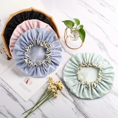 Bonnet de bain en polyester et coton bronzé