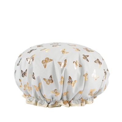 Bonnet de bain imprimé en polyester et coton doré