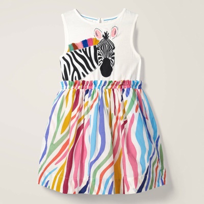 Robes pour filles jupes en coton sans manches tricotées pour enfants