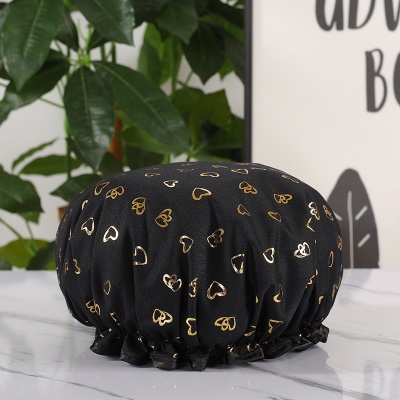 Bonnet de bain imprimé en polyester et coton doré