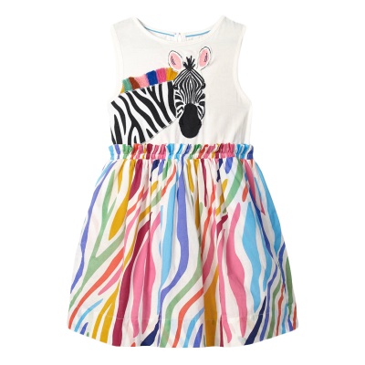 Robes pour filles jupes en coton sans manches tricotées pour enfants
