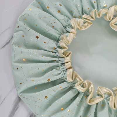 Bonnet de bain imprimé en polyester et coton doré