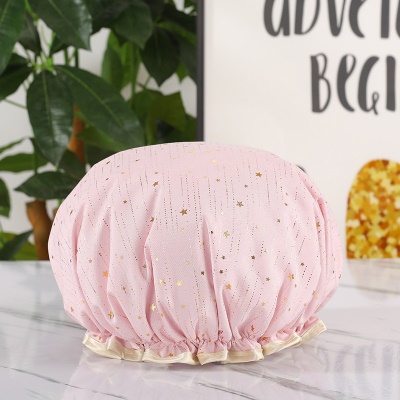 Bonnet de bain imprimé en polyester et coton doré