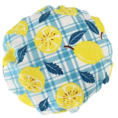 Bonnet de bain à carreaux citron