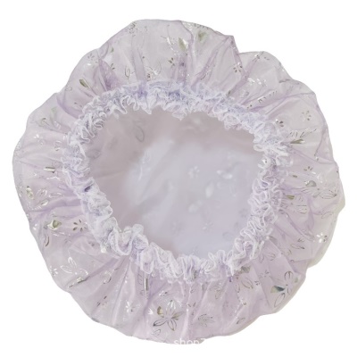 Bonnet de bain double couche en dentelle de filet léger