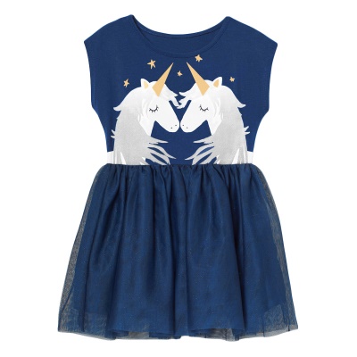 Robe à manches courtes pour fille en filet