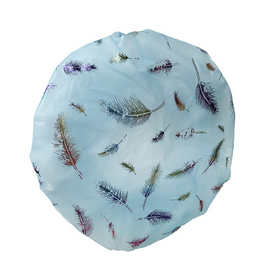 Bonnet de bain imprimé en plumes colorées
