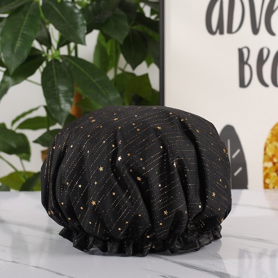 Bonnet de bain imprimé en polyester et coton doré
