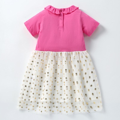 Robes pour filles Robes à manches courtes en filet pour enfants