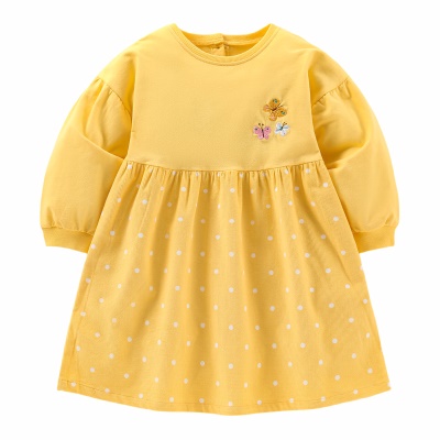 Petite robe maven pour fille avec imprimé à pois rond en coton