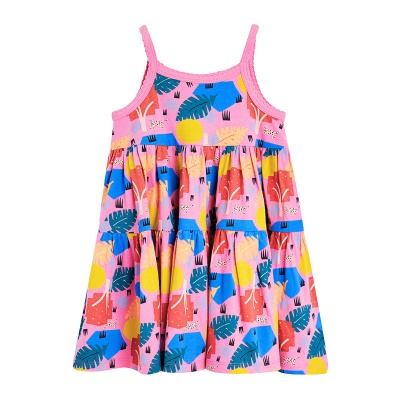 Robe de fille tricotée à rayures de couleur