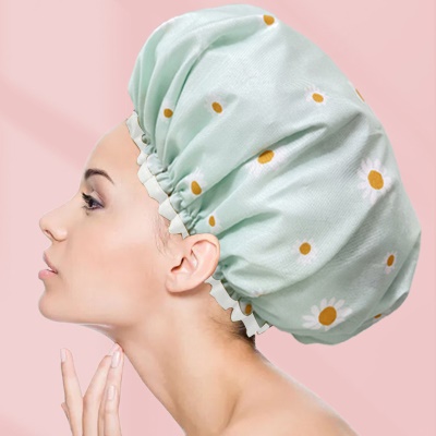 Bonnet de bain imprimé Little Daisy Wave Point double couche