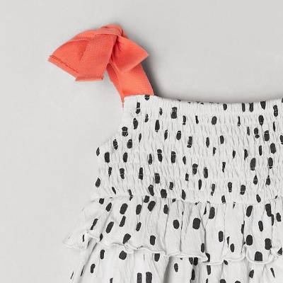 Robe à pois à bretelles pour fille