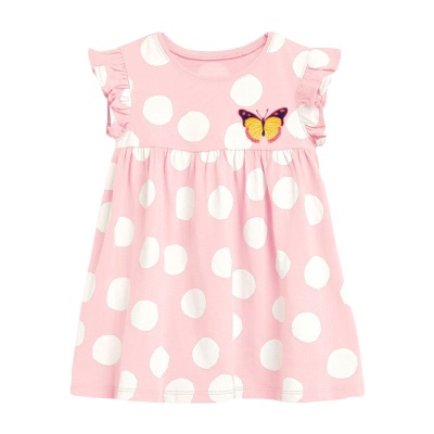 Robe de fille tricotée à rayures de couleur