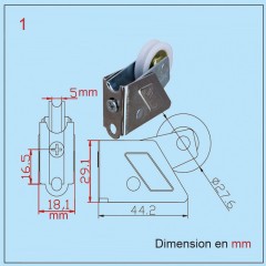 1 Roulette pour porte ou fenêtre coulissante  en acier inoxydable