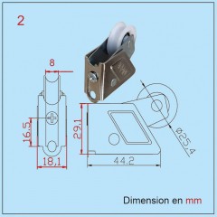 1 Roulette pour porte ou fenêtre coulissante  en acier inoxydable