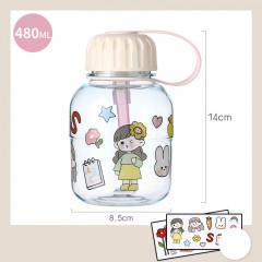 Bouteille en Plastique résistant de paille en silicone 480ml pour enfant