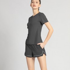 Ensemble tenue de sport Short et t-shirt à manches courtes respirant 2 pièces