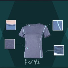 Vêtements de sport de fitness Top col rond