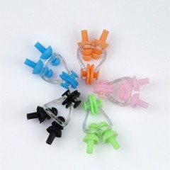 Set de bouchons d'oreilles avec clip nasal en silicone Natation