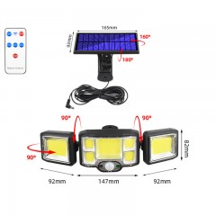 Lampe solaire extérieure à induction humaine grand angle détecteur de mouvement