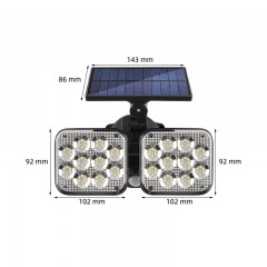 Lampe solaire extérieure à induction humaine grand angle détecteur de mouvement