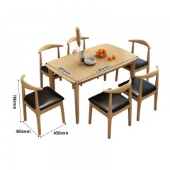 Ensemble table à manger et chaise en bois massif