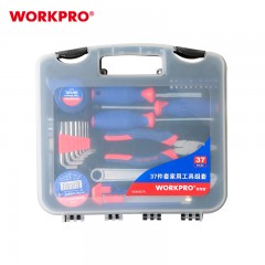 Kit + boite à outils en acier et isolant PP 37 pièces