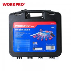 Kit + boite à outils en acier et isolant PP 37 pièces