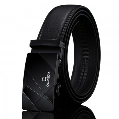 Ceinture en cuir de vache pour hommes 2 couches en cuir de vache avec boucle automatique