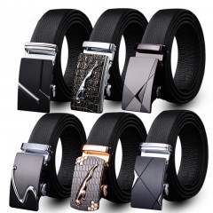 Ceinture pour homme en cuir  avec boucle à fertmeture automatique