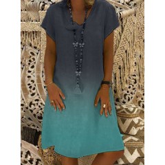Robe taille évasée à manches courtes et imprimées